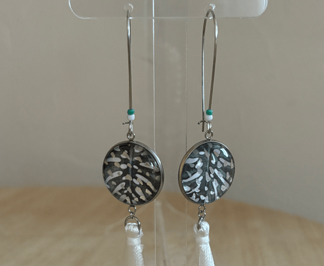 Boucles d’oreilles Cabochons fleurs team argent